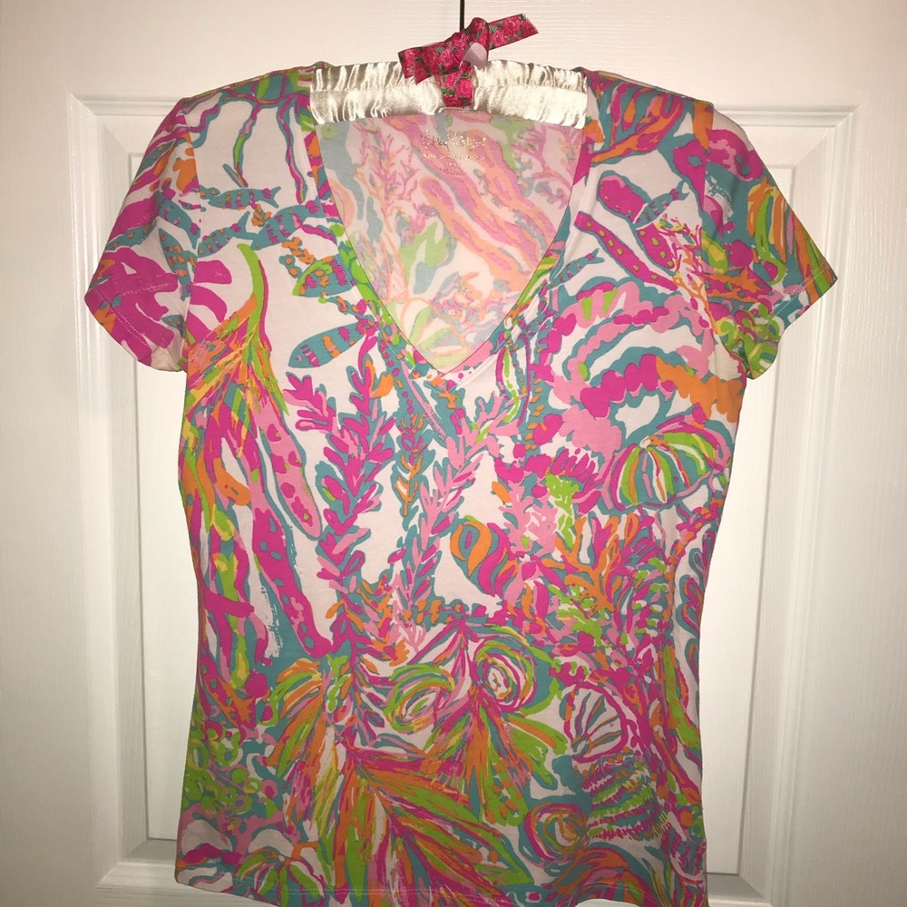 Lilly Pulitzer Michele Top, Small, Scuba to Cuba, VGUC